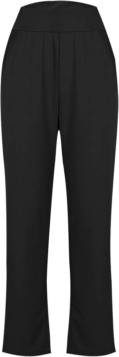 Women's Travel Pants Stretch Yoga Sweatpants Stretch Casual Ankle Trousers Loose Comfy Slacks 2025 Trendy