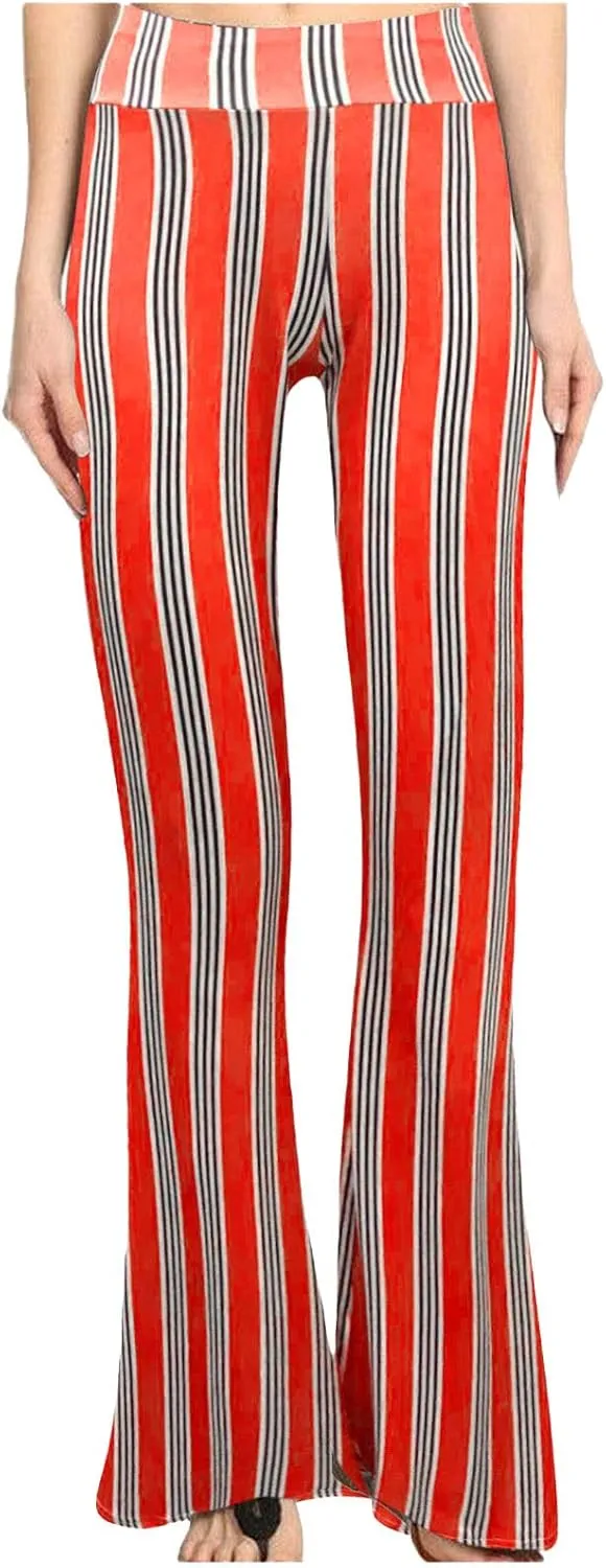 YOLAI Women's Stretch Flare Pants High Waist Palazzo Bell Bottom Trousers Yoga Workout Cropped Pants